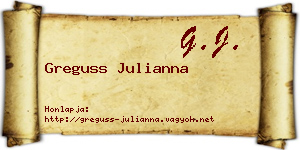 Greguss Julianna névjegykártya